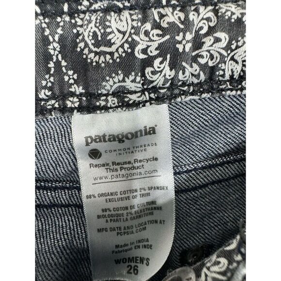 Patagonia Women’s Size 26 Dark Blue Iron Clad Denim Skinny Cargo Jeans - Picture 7 of 7